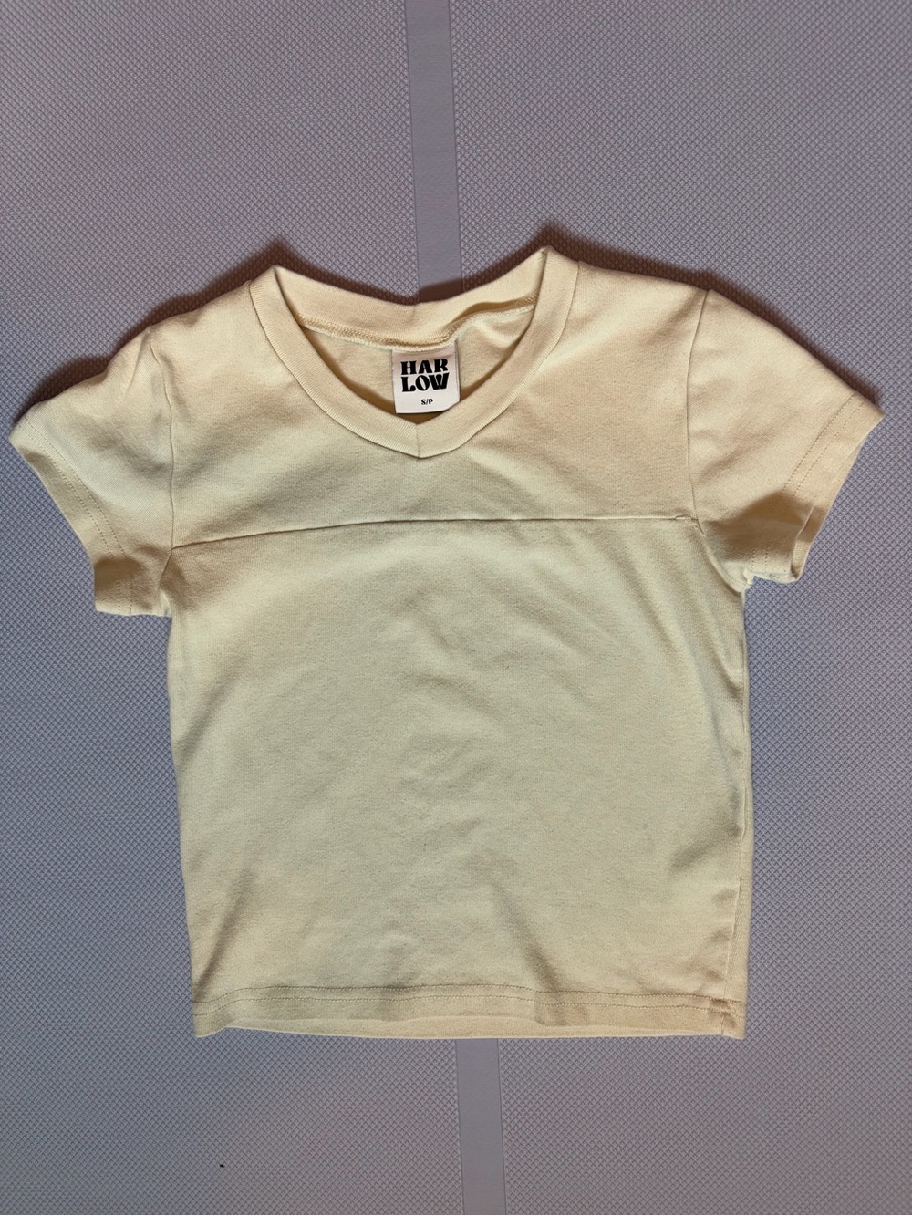 Harlow Cream Short Sleeve V-Neck Tee